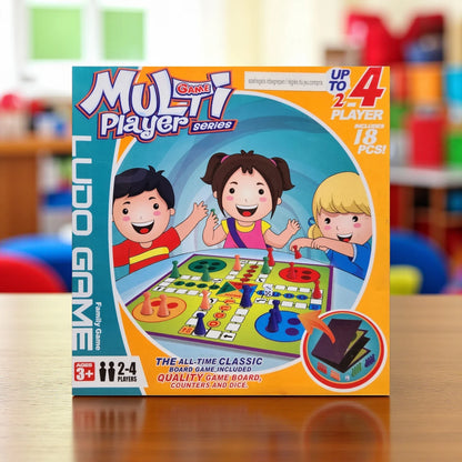 2x LUDO Board Game Multiplayer Series | Classic Family Game for 2-4 Players | Includes Pawns, Dice & Playing Field | Kids 3+