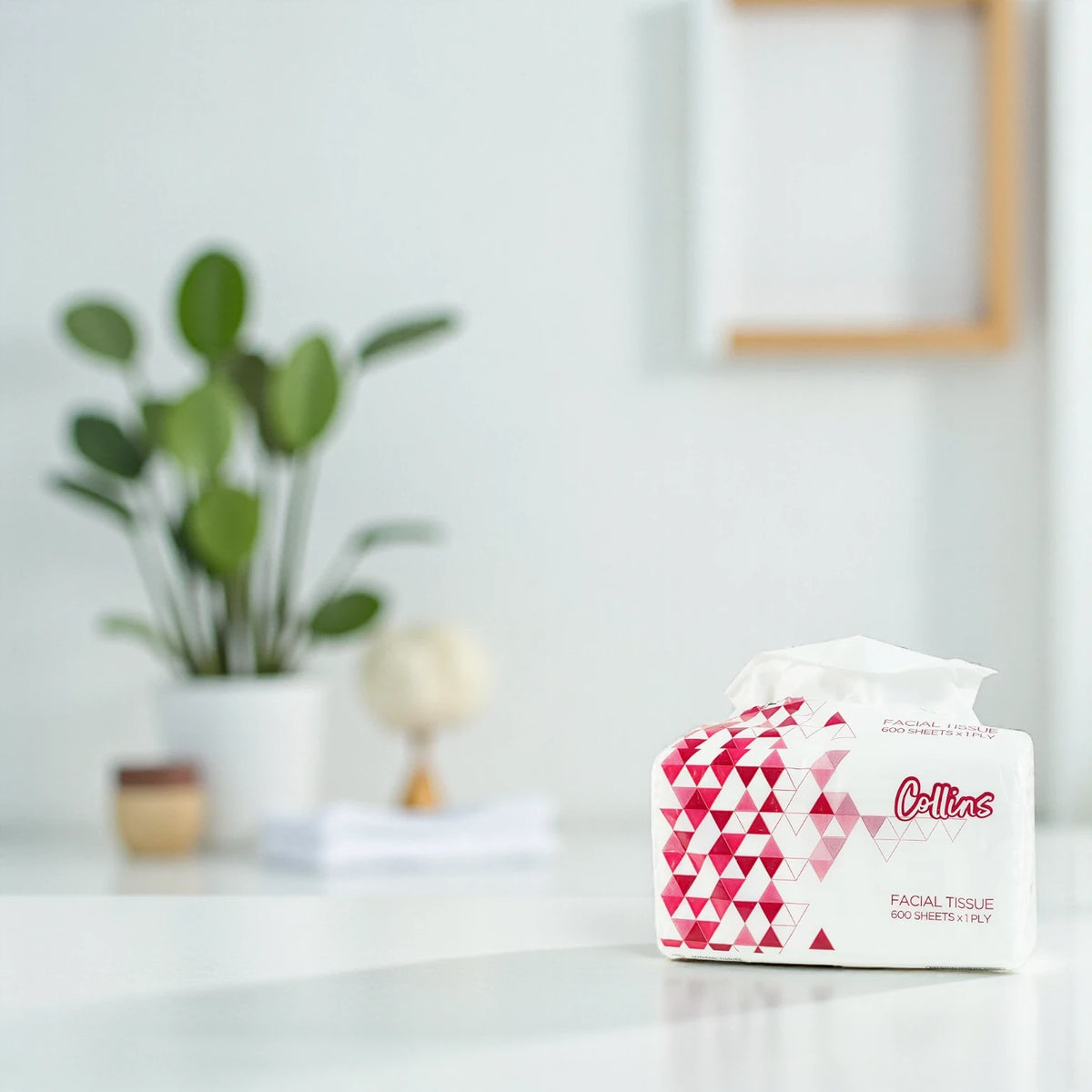 Collins Facial Tissue – 600 Sheets (Pack of 4 Boxes) | Soft & Gentle 1-Ply Tissues for Daily Use | Skin-Friendly, Strong & Affordable for Home or Office - Damoo
