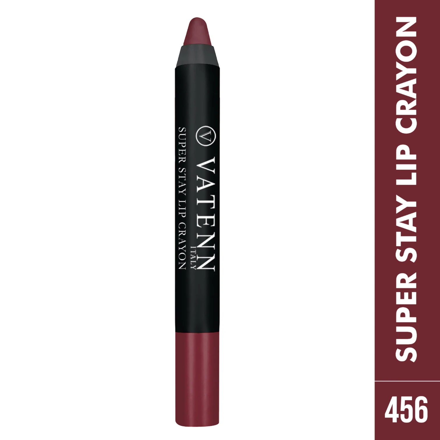 Vatenn Italy Super Stay Lip Crayon Shade 456 HONOR – 18Hr waterproof, smudge-proof matte lipstick. Non-drying, hydrating formula with honey nectar. Lipstick & liner in one. - Damoo