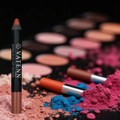 Vatenn Italy Super Stay Lip Crayon Shade 455 HILLSTONE 18Hr waterproof, smudge-proof matte lipstick enriched with honey nectar. Non-drying, hydrating & long-lasting lip crayon. - Damoo