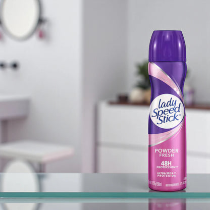 Lady Speed Stick Powder Fresh Antiperspirant Deodorant Spray – 48H Sweat & Odor Protection, Ultra Dry Formula – 150ml - Damoo