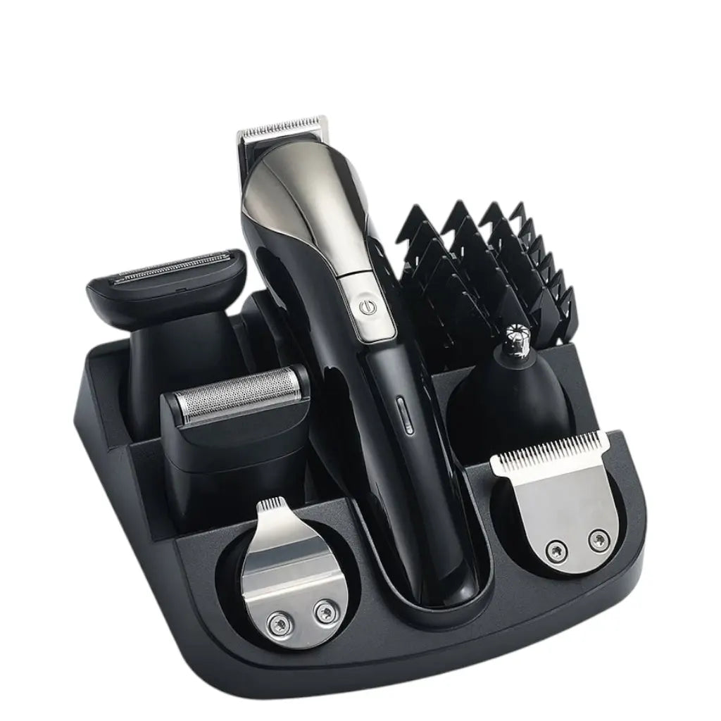 Sonashi 15-in-1 Rechargeable Hair Clipper & Grooming Kit – Stainless Steel Blades, Cordless & Corded Use, 9 Guide Combs, Full-Size & Nose Trimmer, 120min Runtime, USB Charging – With Stand & Accessories - SHC-1027N - Damoo