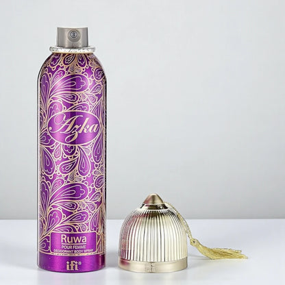 Azka Ruwa Pour Femme Deodorant Body Spray for Women – 200ml | Elegant Feminine Fragrance with Long-Lasting Freshness - Damoo