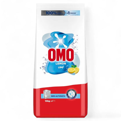 OMO Semi-Automatic Powder Laundry Detergent 10kg | Deep Cleaning Formula with Refreshing Lemon Fragrance | Powerful Stain Removal for Clothes - Damoo