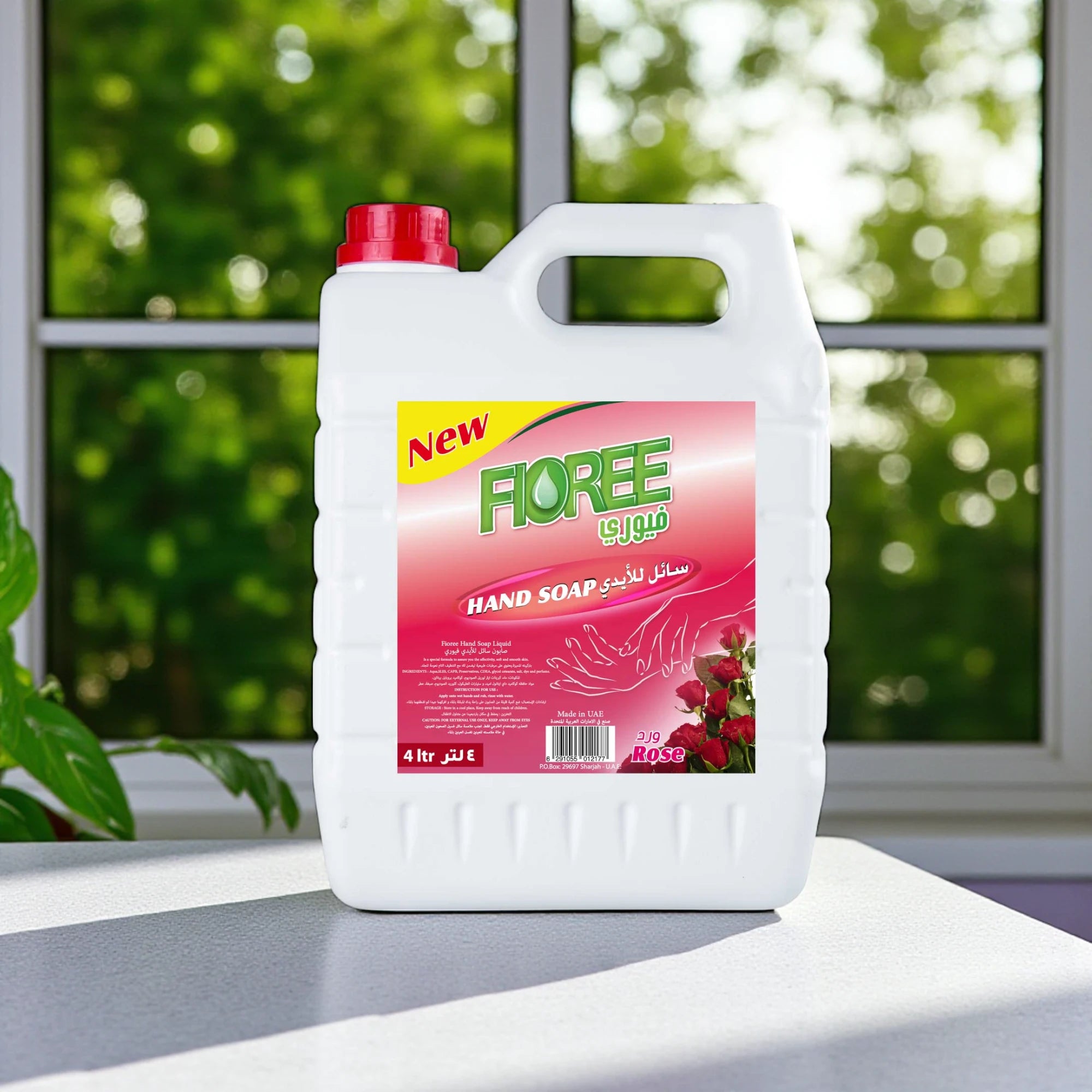 Fioree Rose Hand Wash Liquid Soap – 4L Refill | Antibacterial, Moisturizing Formula with Floral Scent | Bulk Size for Homes, Offices & Public Use - Damoo