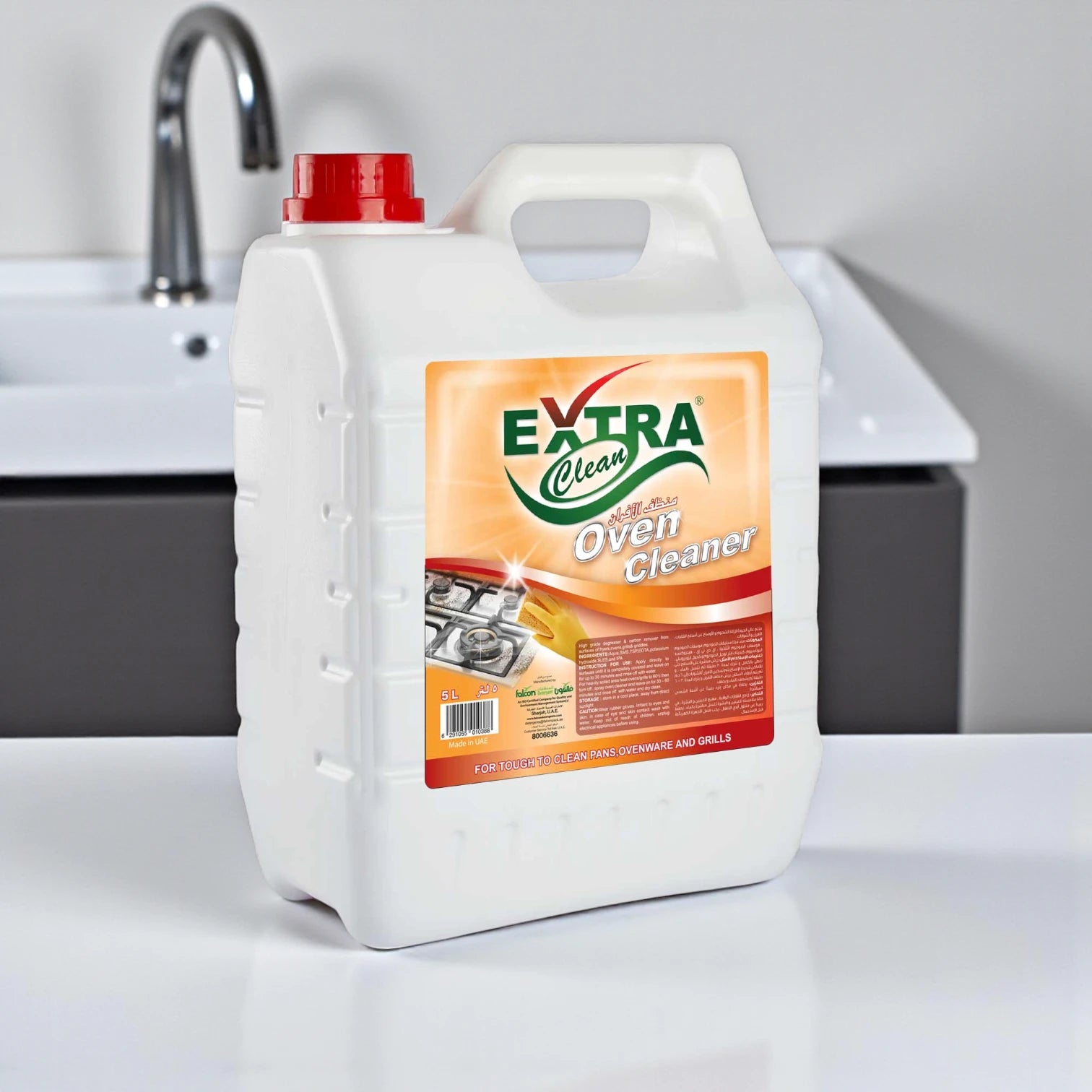 Falcon Extra Clean Oven Cleaner – 5L Heavy-Duty Refill | Removes Stubborn Grease, Burnt-On Stains & Residue - Damoo