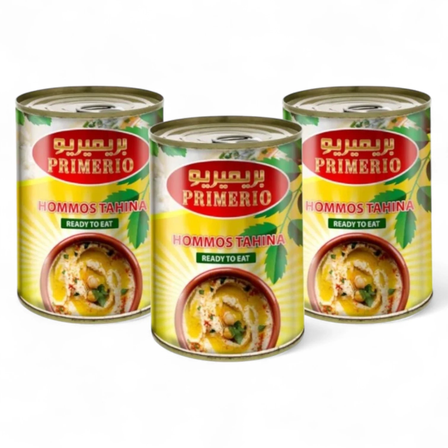 Primerio Hommos Tahina – Ready-to-Eat Chickpea Dip (3 x 400g) | Creamy, Flavorful & Perfect for Spreading, Dipping or Snacking - Damoo