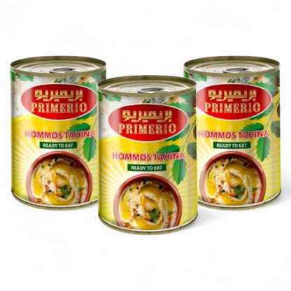Primerio Hommos Tahina – Ready-to-Eat Chickpea Dip (3 x 400g) | Creamy, Flavorful & Perfect for Spreading, Dipping or Snacking - Damoo