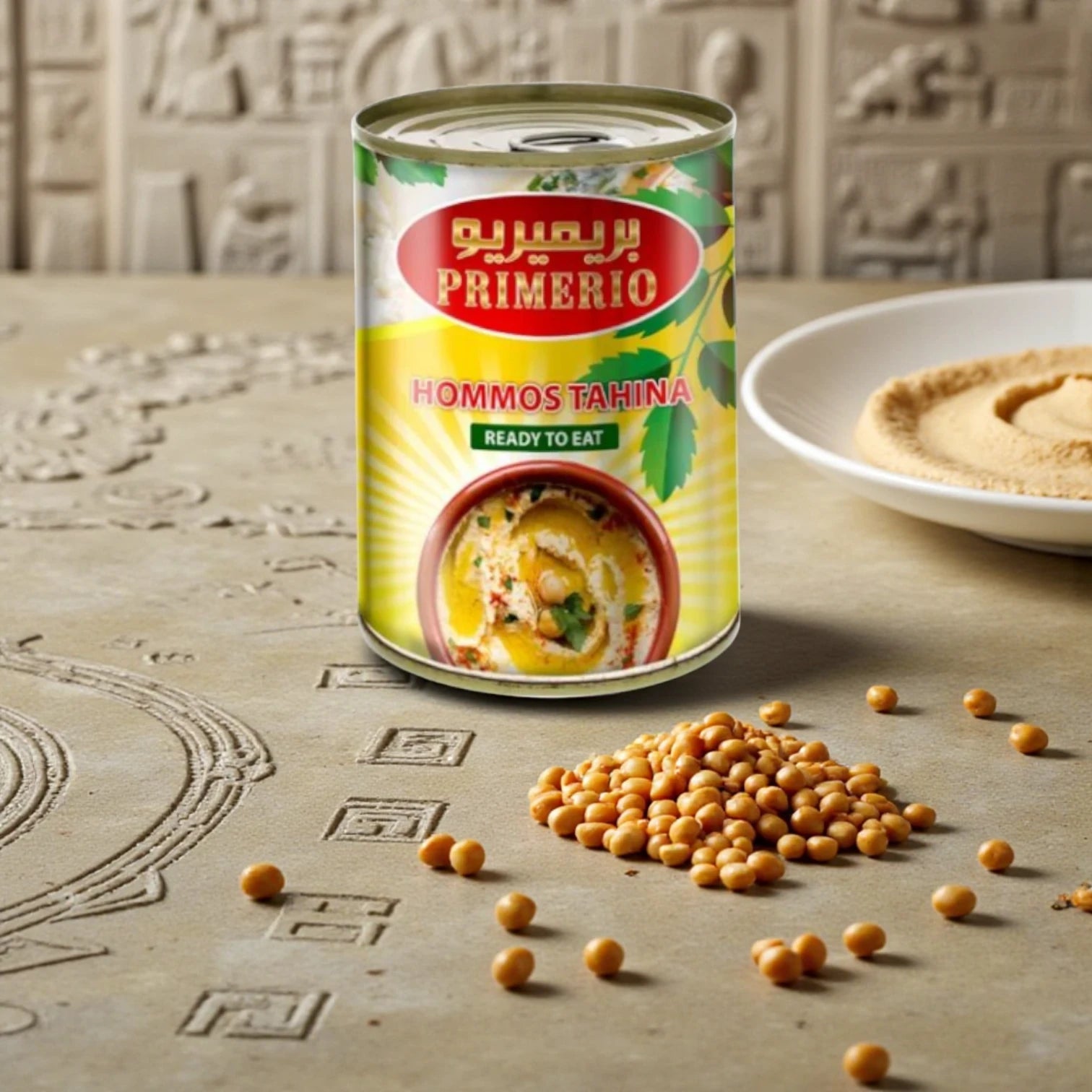 Primerio Hommos Tahina – Ready-to-Eat Chickpea Dip (3 x 400g) | Creamy, Flavorful & Perfect for Spreading, Dipping or Snacking - Damoo