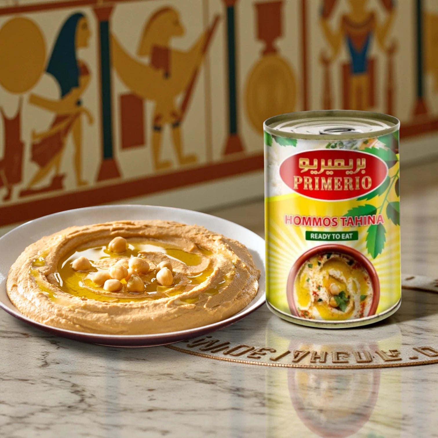 Primerio Hommos Tahina – Ready-to-Eat Chickpea Dip (3 x 400g) | Creamy, Flavorful & Perfect for Spreading, Dipping or Snacking - Damoo