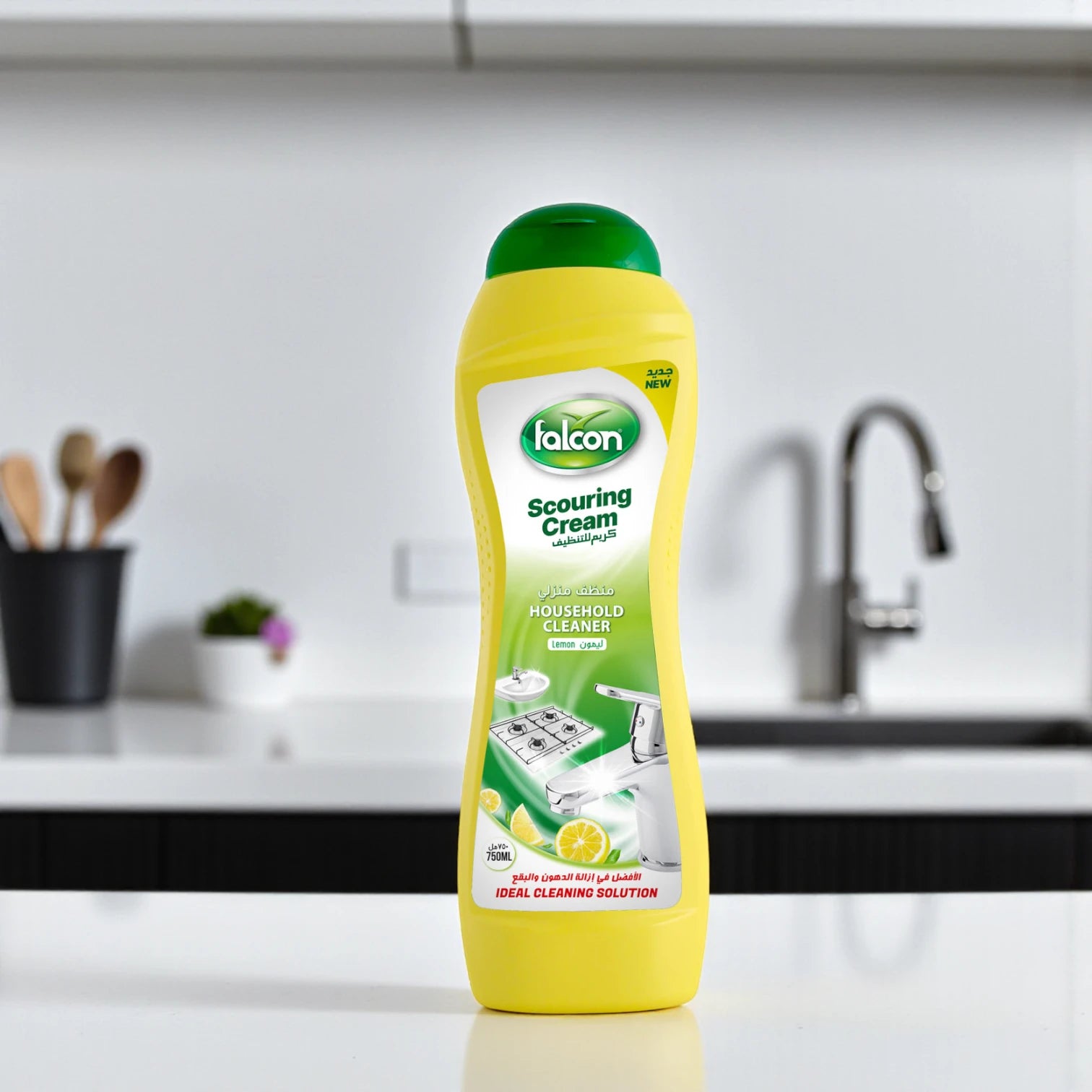 Falcon Scouring Cream Lemon 750ml – Powerful Household Surface Cleaner for Kitchen & Bathroom – Tough on Grease & Stains
