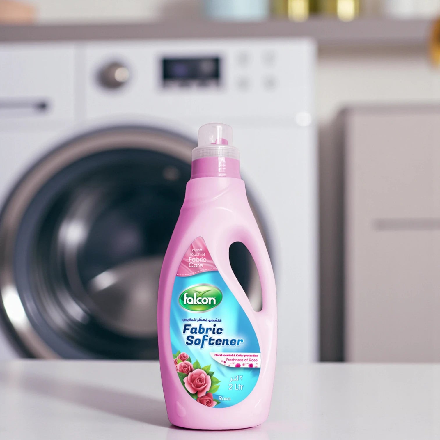 Falcon Fabric Softener Rose Scent 2L – Gentle Touch, Long-Lasting Freshness, Color Protection, Fabric Care - Damoo