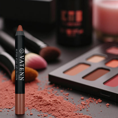 Vatenn Italy Super Stay Lip Crayon – Shade 446 TYLER | 18Hr Long-Lasting, Waterproof & Smudge-Proof Matte Lipstick | Non-Drying, Creamy & Hydrating - Damoo