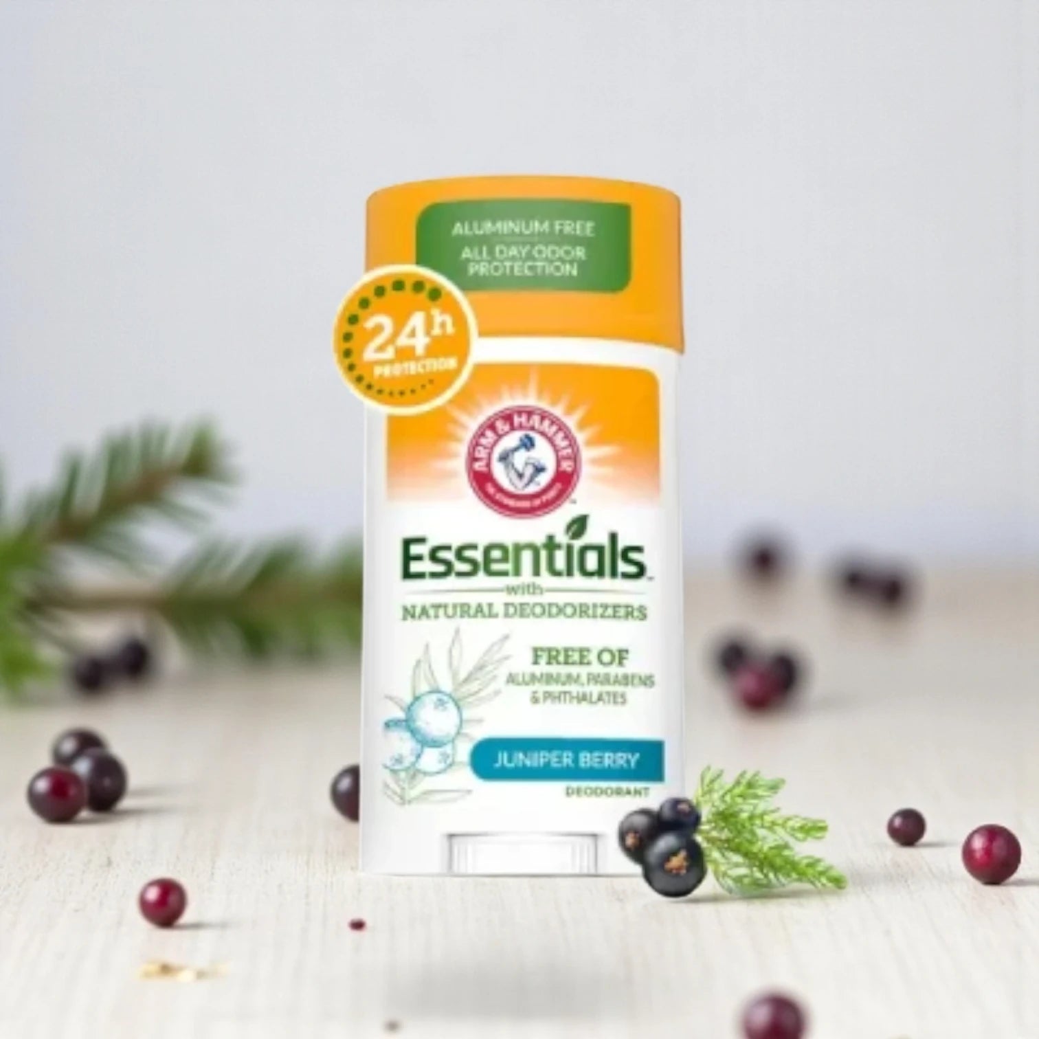 Arm & Hammer Essentials Natural Deodorant Stick Juniper Berry – Twin Pack (2 x 71g) | 24H Odor Protection | Aluminum-Free, Paraben-Free, Phthalate-Free - Damoo