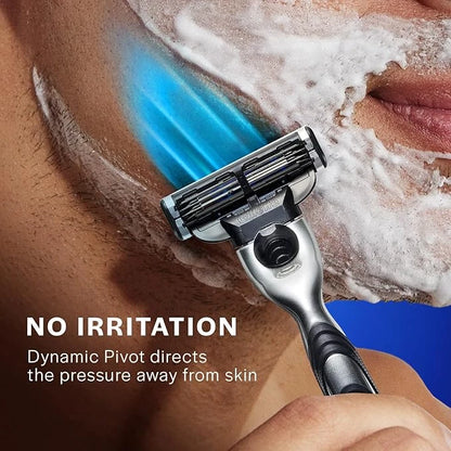 Gillette Mach3 Manual Razor with Sporty Red Chrome Handle – 3 German Steel Blades, Comfort Guard & Lubrication Strip – Long-Lasting Shaves - Damoo