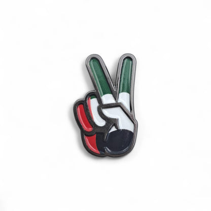 UAE Flag Victory Hand Magnetic Pin – Peace Sign Enamel Lapel Badge | 3cm x 1.5cm National Day Patriotic Accessory - Damoo