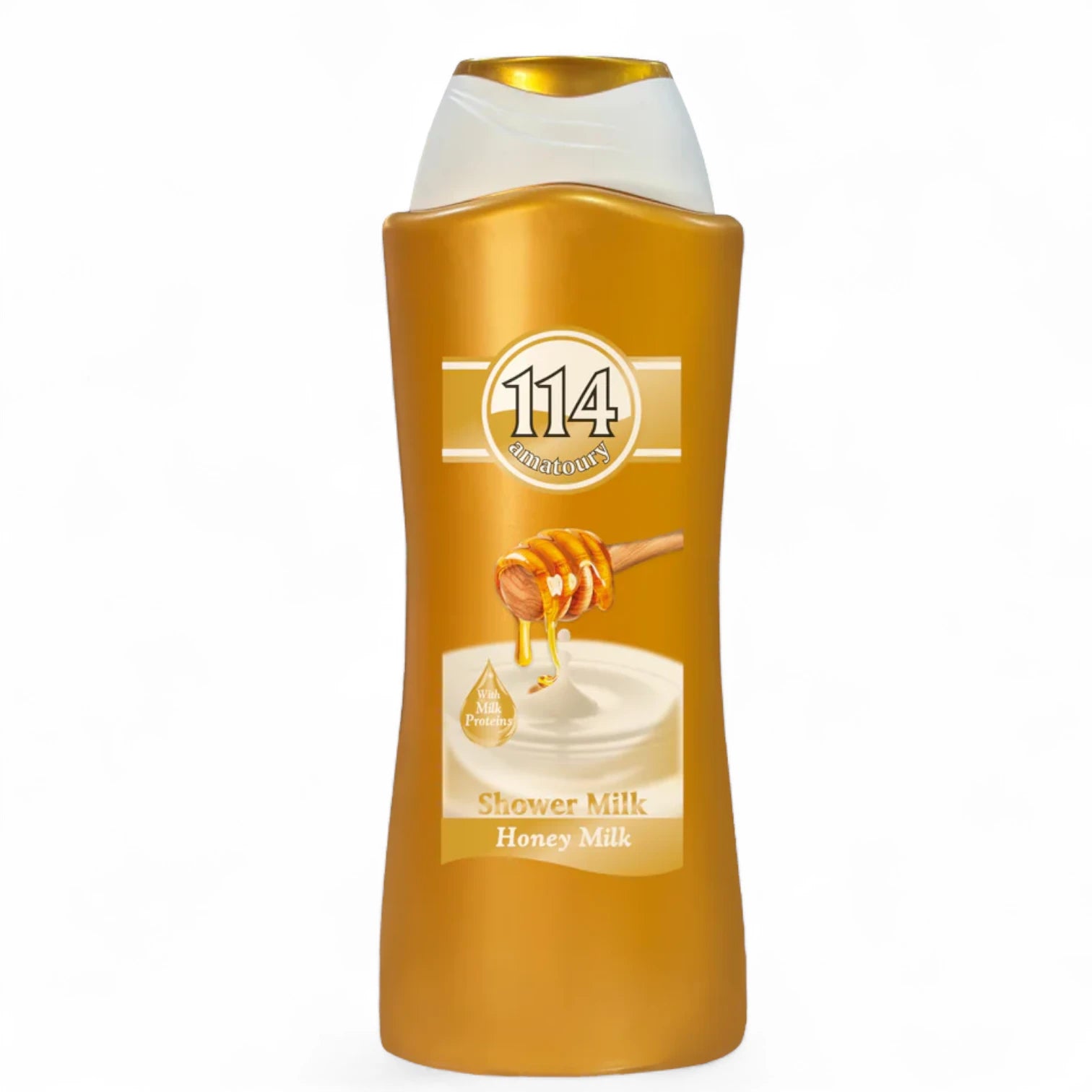 114 Amatoury Bain Douche Honey Milk Shower Gel, 650ml | Nourishing Body Wash with Honey & Milk Proteins for Deep Hydration - Damoo