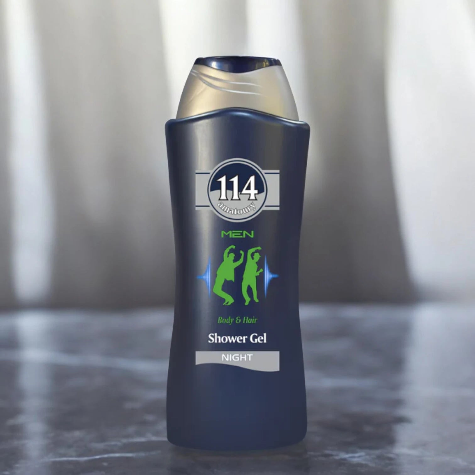 114 Amatoury Men’s Night Dual-Action Shower Gel for Body & Hair – 650ML | Paraben-Free | Woody Scent with Amber & Musk | Long-Lasting Fragrance & Rich Foam - Damoo