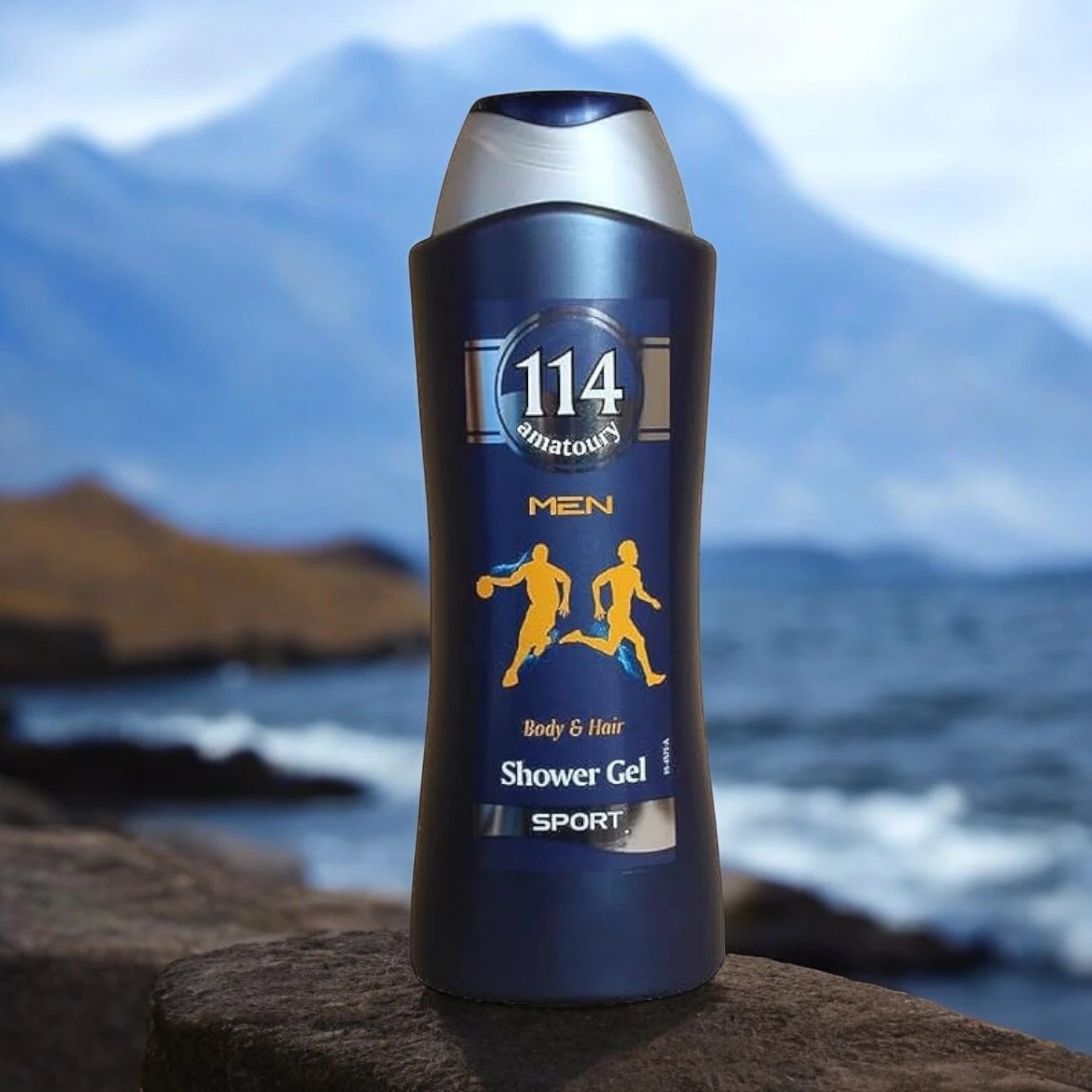 114 Amatoury Men Sport Shower Gel & Hair Wash 650ml – Energizing Citrus, Sandalwood & Patchouli Scent - Paraben-Free 2-in-1 Body & Hair Cleanser for Men - Damoo