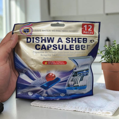 Franck Dishwasher Capsules, Automatic Dishwashing Detergent Pods for Sparkling Clean Dishes, Grease Removal Formula, 12 Pieces - Damoo