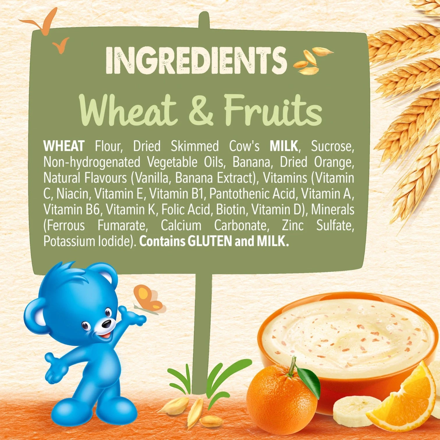Nestlé Cerelac Infant Cereal Wheat & Fruits  | With Iron & Milk Powder | From 6 Months | Supports Immunity & Brain Development - Damoo