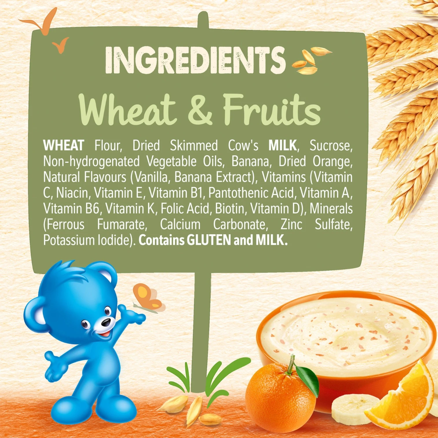 Nestlé Cerelac Infant Cereal Wheat & Fruits with Iron+ – 1kg Tin | From 6 Months | With Milk Powder, Vitamins A/C/D, Zinc & BL Probiotics | 100% Natural Grains - Damoo