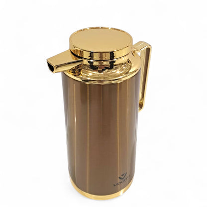 Vogati Premium Stainless Steel Thermos Flask – Double Wall Vacuum Jug with Golden Finish - Damoo