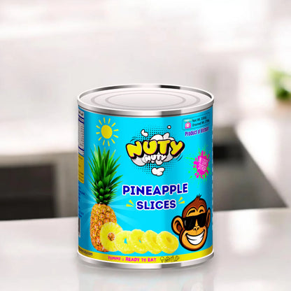 Nuty Pineapple Slices in Light Syrup 3100g, Canned Sweet Pineapple Rings for Desserts, Baking, Juices & Snacking - Damoo