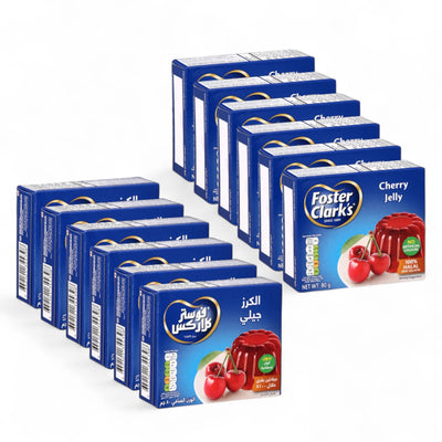 Foster Clark’s Assorted Jelly 12 x 80g | 100% Halal Beef Gelatin | No Artificial Colours | Cherry & Mixed Flavours | Special Offer Pack - Damoo