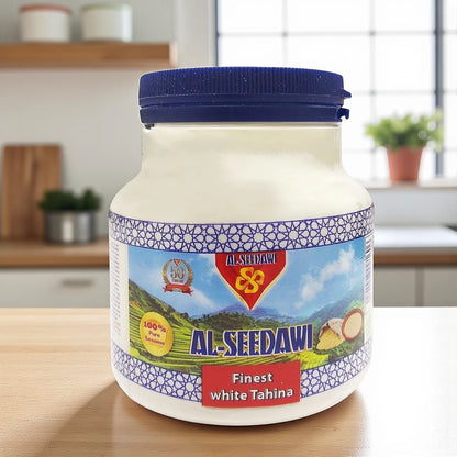 Al Seedawi Finest White Tahina 500g – Premium-Quality Sesame Paste | Smooth & Nutty Flavor | Ideal for Hummus, Sauces, and Dressings | No Additives or Preservatives | Product of Kuwait - Damoo