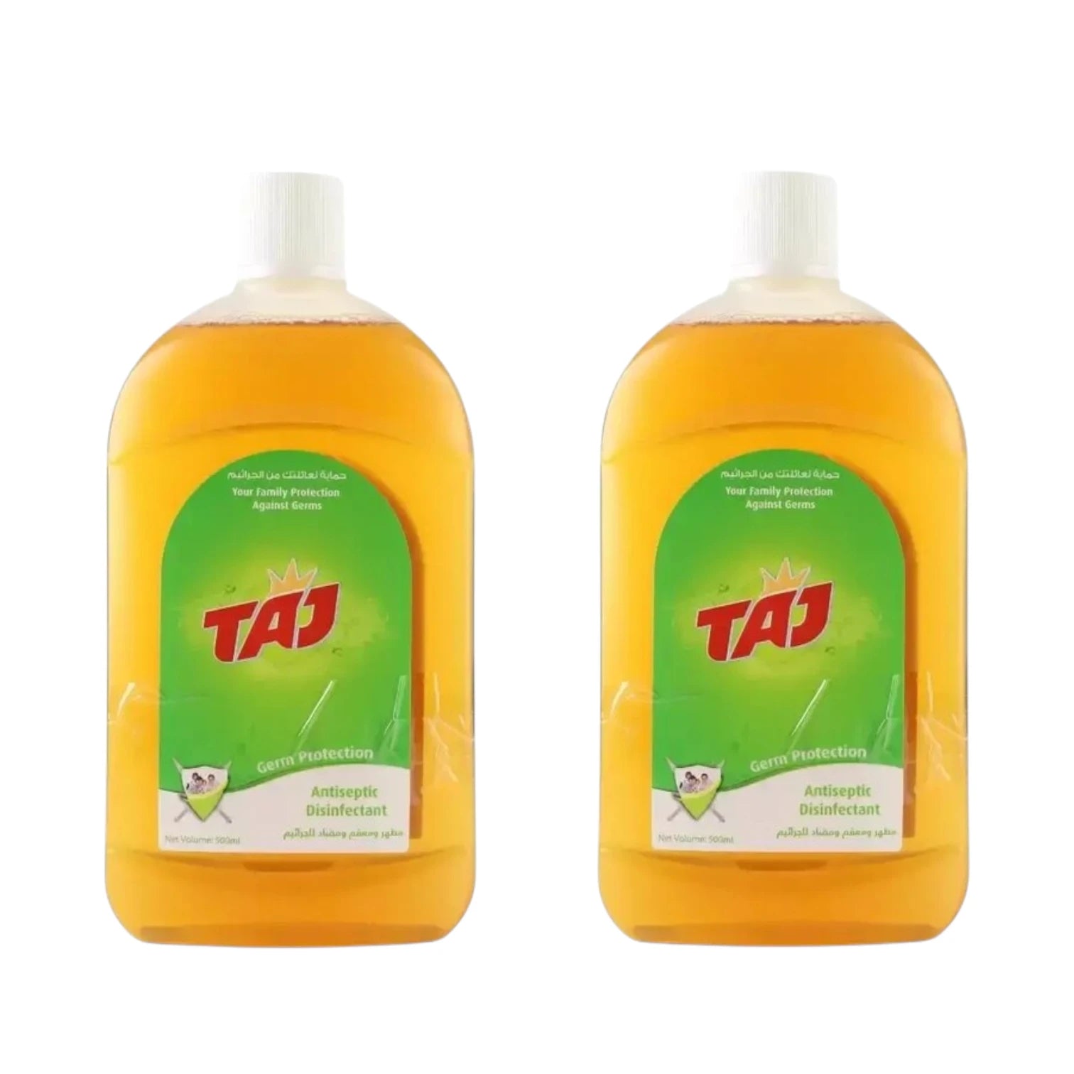 Taj Antiseptic Disinfectant Liquid 500ml x 2 – Germ Protection for Home & Family - Damoo