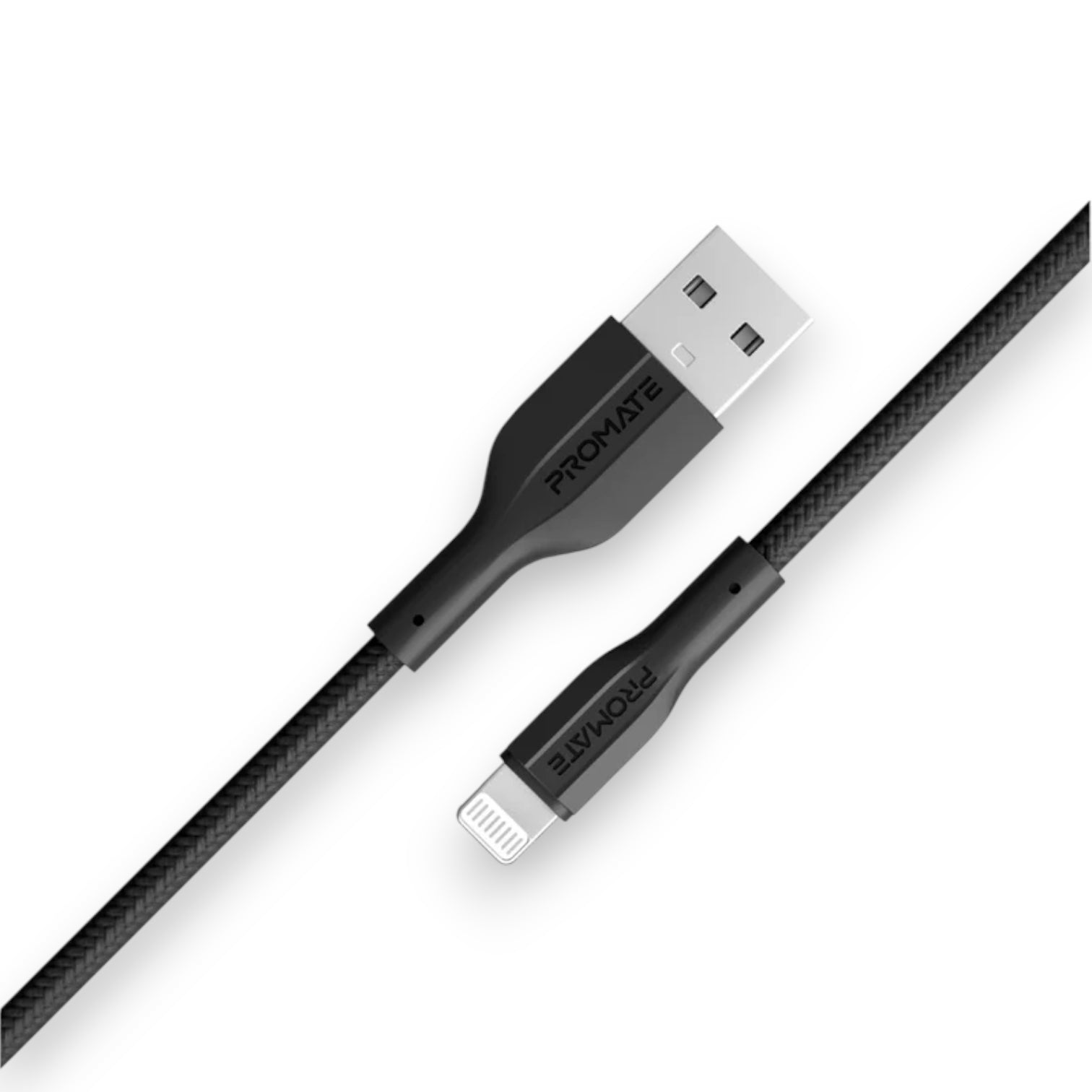 Promate High Tensile Strength Lightning Data & Charge Cable for Apple Devices – 1M Extra-Durable Nylon Braided USB to Lightning Cable with O-Flex Strain Relief | Ultra-Flexible Design | 10,000+ Bend Lifespan | Fast Charging & High-Speed Data Sync