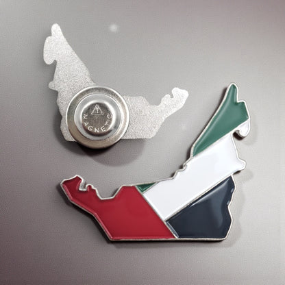 UAE Map Magnetic Badge – Enamel UAE Flag Design Lapel Magnet – National Day Celebration Gift (H3cm x W4cm) - Damoo