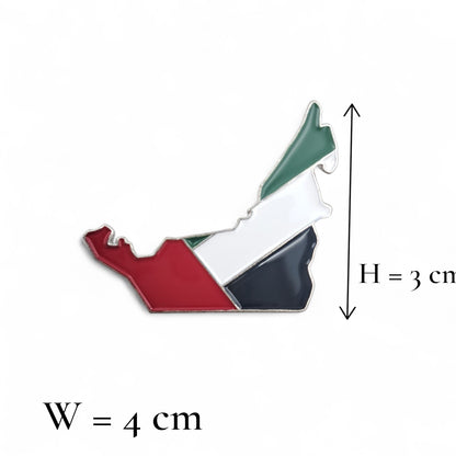 UAE Map Magnetic Badge – Enamel UAE Flag Design Lapel Magnet – National Day Celebration Gift (H3cm x W4cm) - Damoo