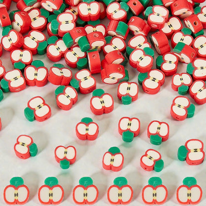 Italo Apple Shape Beads for DIY Jewellery & Craft Making – Decorative Polymer Beads for Bracelets, Necklaces & Kids Crafts (50 PCS) - Damoo