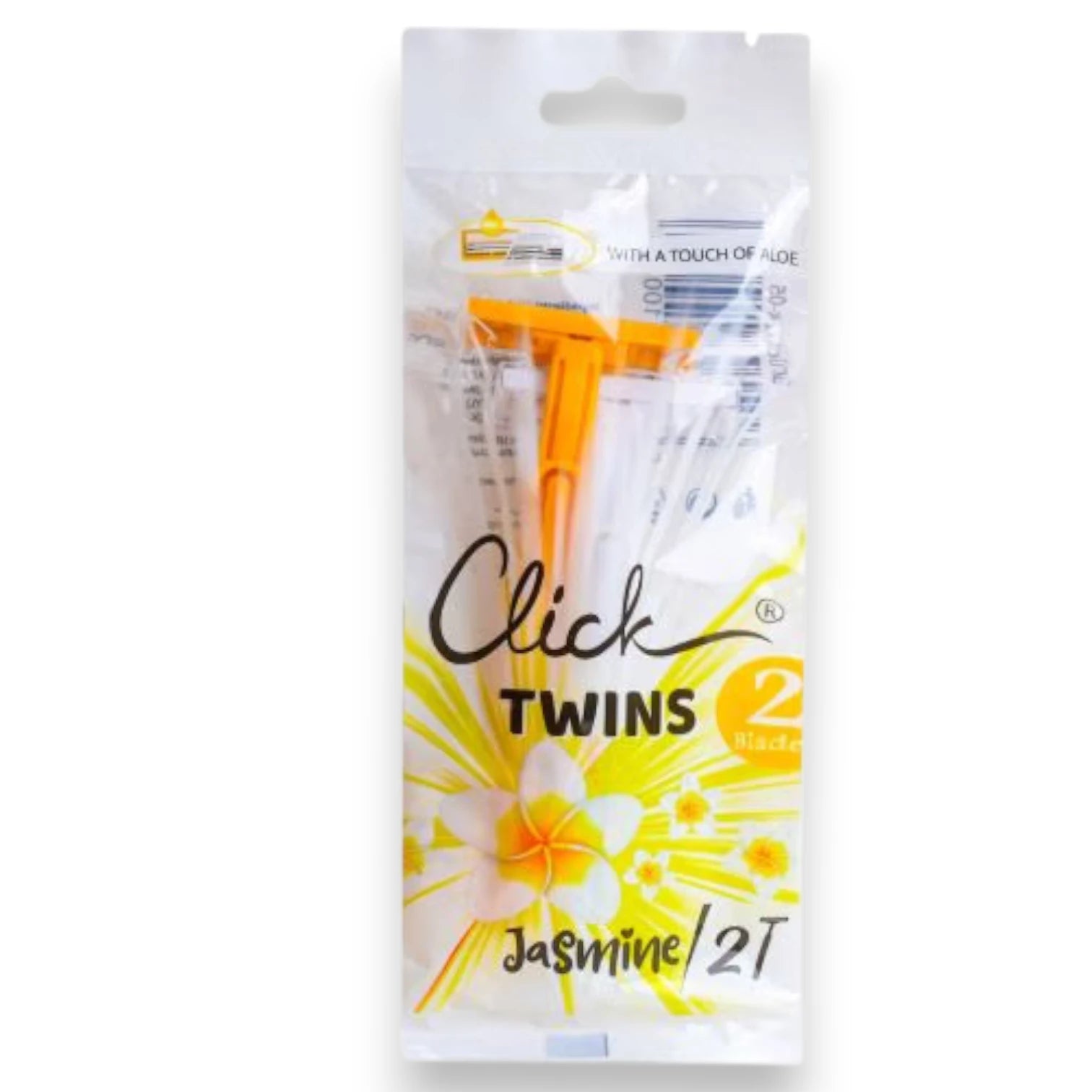 Click Twins Jasmine Women’s Disposable Razor – 2 Blade Shaver with Aloe Comfort Strip for Smooth & Gentle Shaving – Lightweight, Portable & Hygienic - Damoo