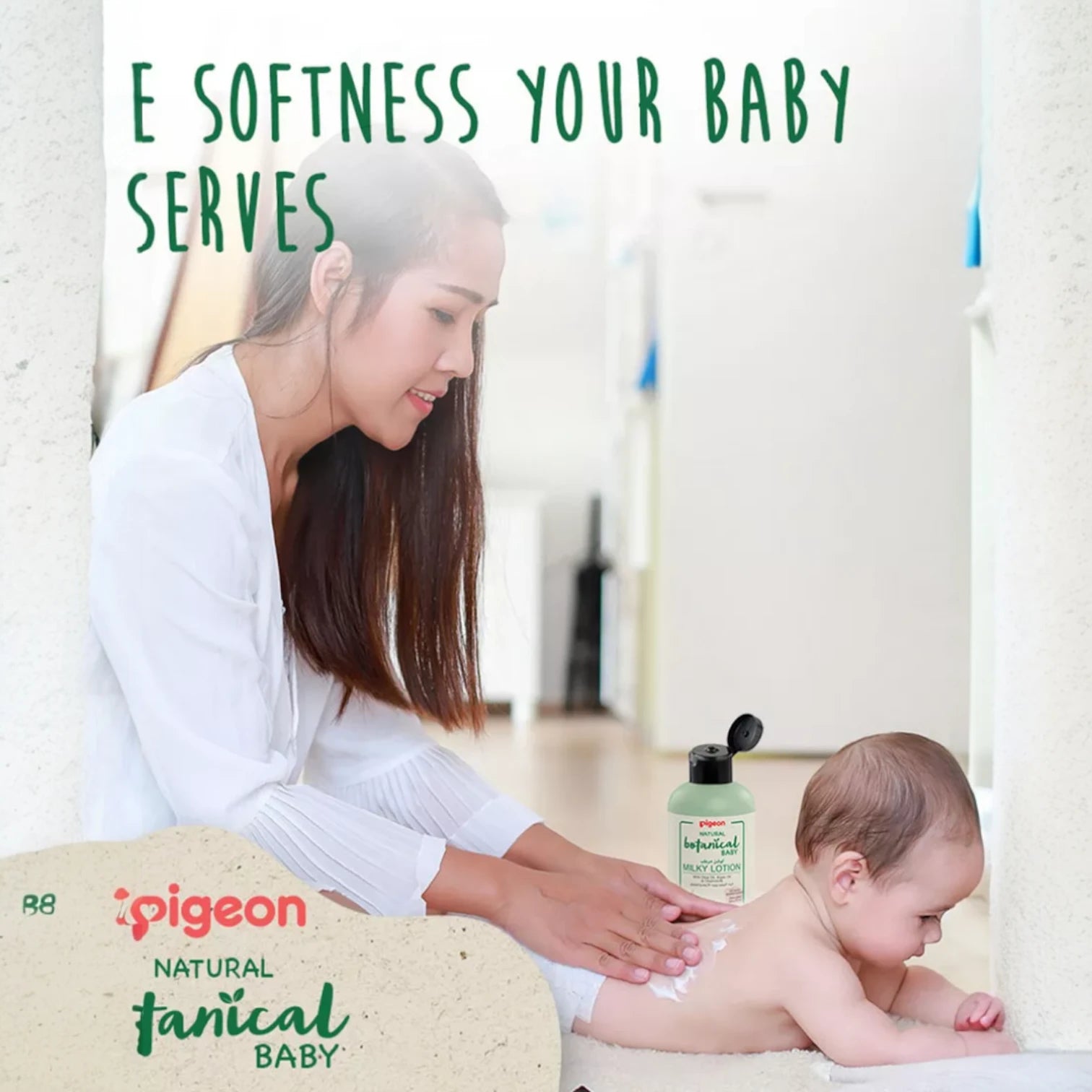 Pigeon Natural Botanical Baby Milky Lotion 200ml – With Olive Oil, Argan Oil & Chamomile | Paraben-Free, Gentle Moisturizer for Newborns - Damoo