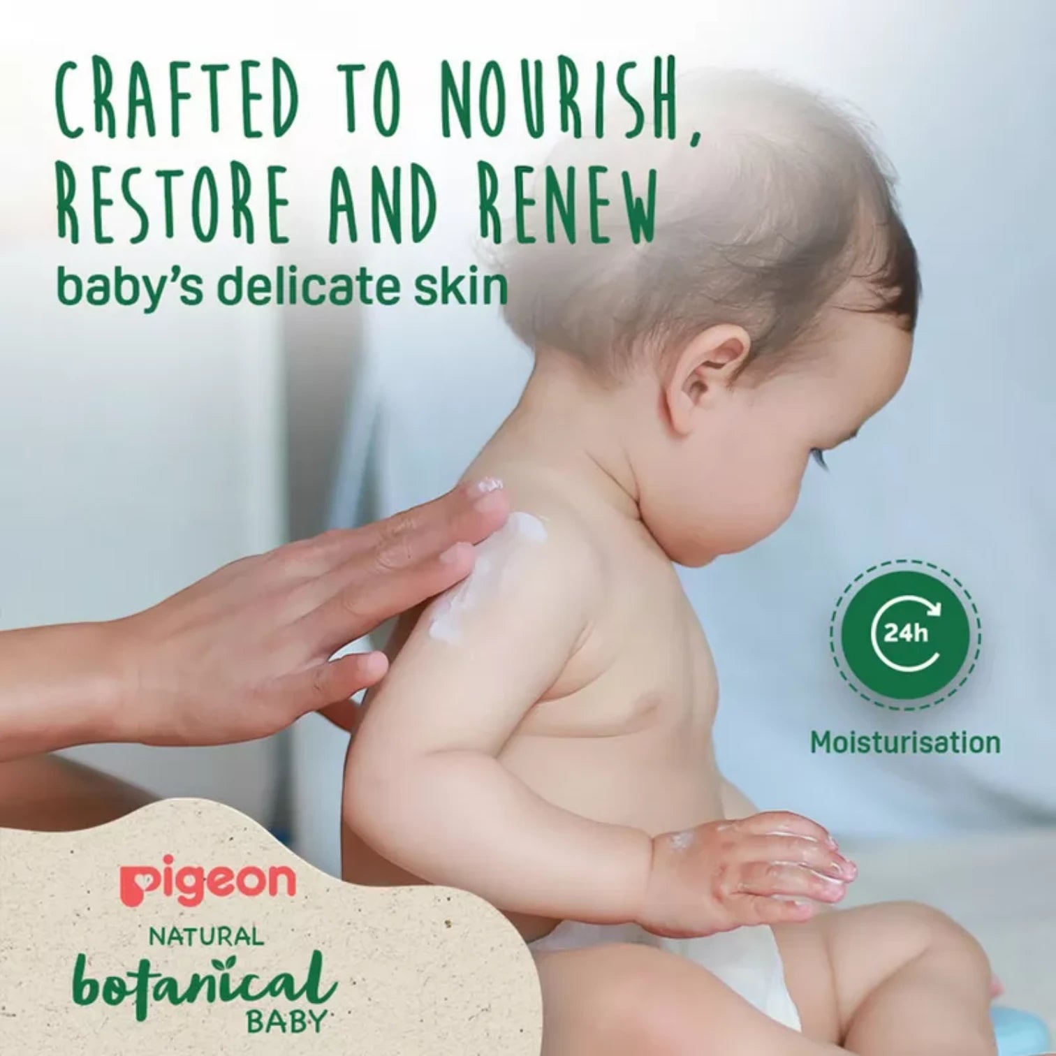 Pigeon Natural Botanical Baby Milky Lotion 500ml – Hypoallergenic, Non-Greasy Baby Moisturizer with Argan, Olive & Chamomile - Damoo