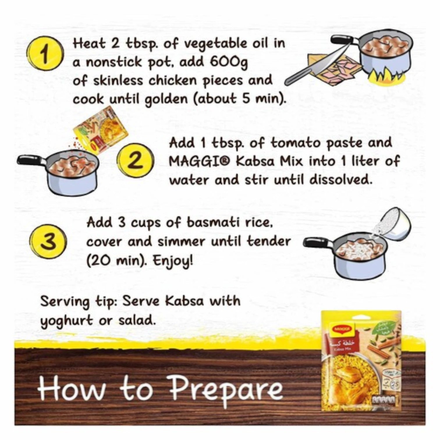 Nestle Maggi Natural Kabsa Mix 37g | Authentic Middle Eastern Spice Blend | Quick & Easy Kabsa Preparation | No Artificial Flavours - Damoo