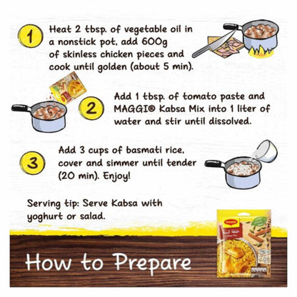 Nestle Maggi Natural Kabsa Mix 37g | Authentic Middle Eastern Spice Blend | Quick & Easy Kabsa Preparation | No Artificial Flavours - Damoo