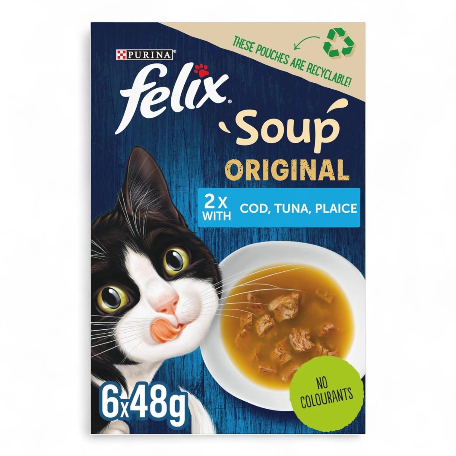 Purina Felix Soup Cat Wet Food – Fish Selection 48g, Pack of 6 | Nutritious & Delicious Wet Cat Food - Damoo