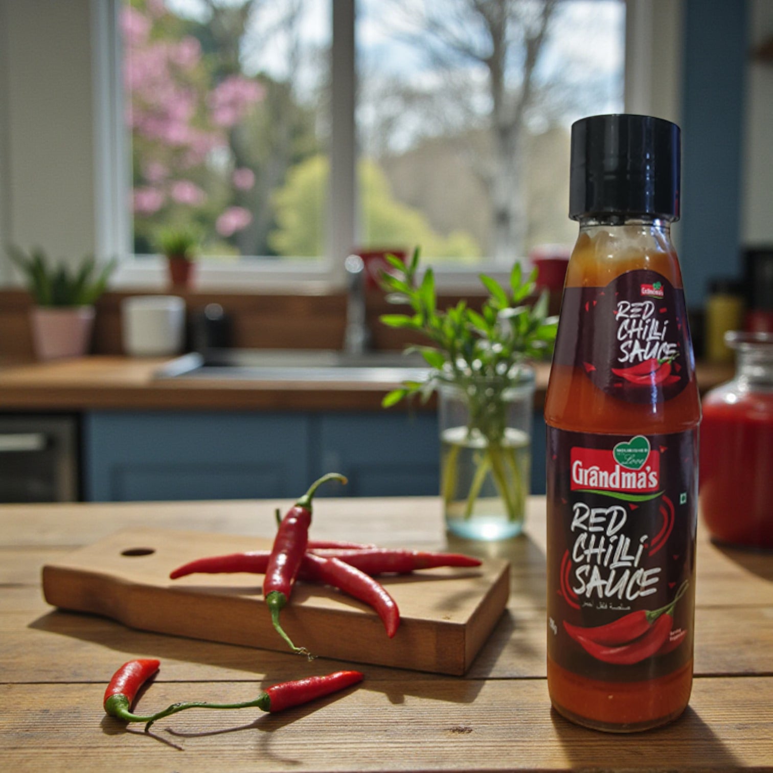 Grandma’s Red Chilli Sauce – Spicy Tangy Cooking & Dipping Sauce for Snacks, Fries & Asian Recipes | 200g Bottle - Damoo