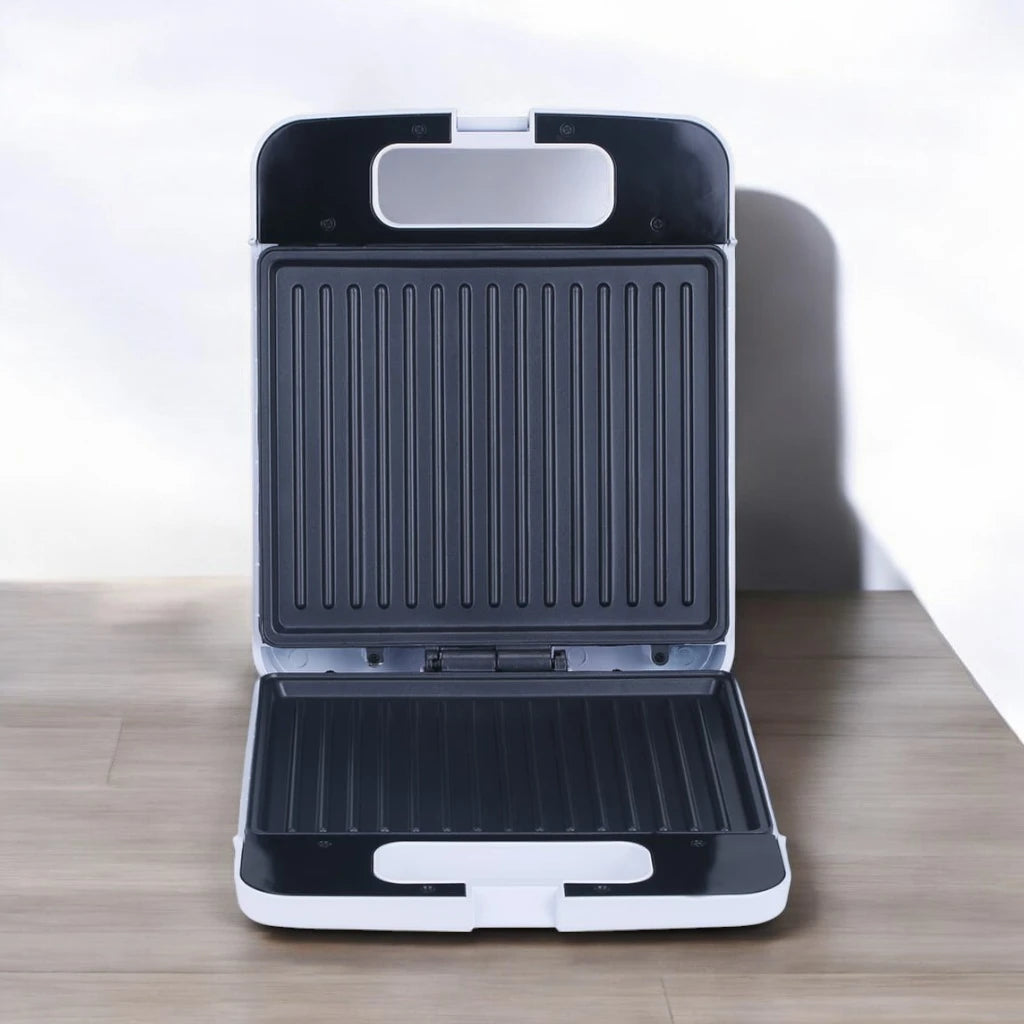 Sonashi 4-Slice Electric Sandwich Grill Maker with Non-Stick Grill Plates, Cool Touch Handle, Overheat Protection & Handle Lock System – 1400W White Panini Press for Toast, Grilled Sandwiches & Snacks SGT-842 - Damoo