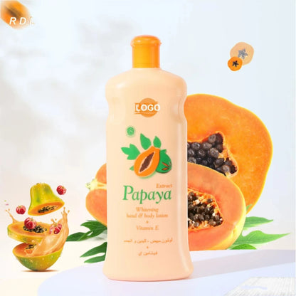 RDL Papaya Extract Whitening Hand & Body Lotion with Vitamin E – Brightening, Moisturizing & Anti-Aging Daily Skincare for Soft, Radiant Skin, 600ml - Damoo