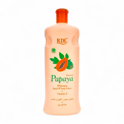 RDL Papaya Extract Whitening Hand & Body Lotion with Vitamin E – Brightening, Moisturizing & Anti-Aging Daily Skincare for Soft, Radiant Skin, 600ml - Damoo