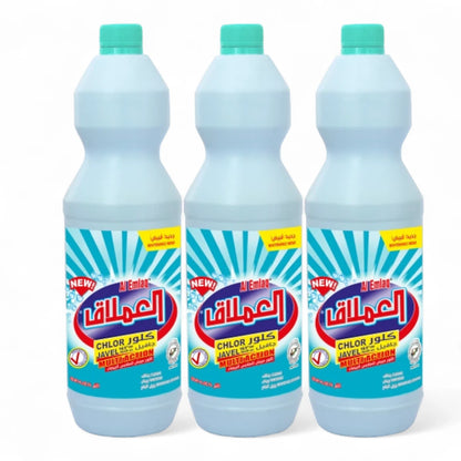 Al Emlaq Multi-Action Chlorine Javel White – 1000ml × 3 Bottles Offer Pack, Powerful Disinfectant & Stain Remover for Hygienic Cleaning - Damoo