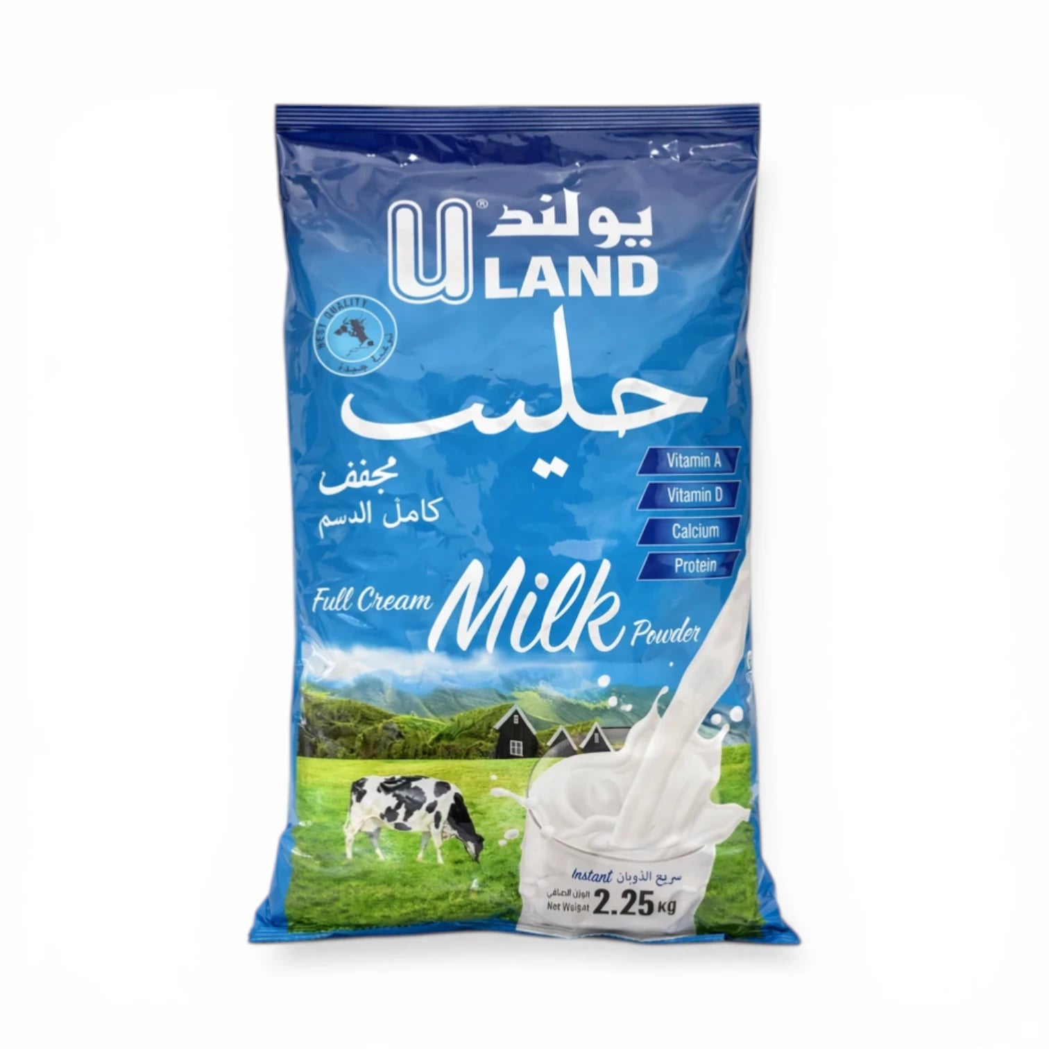 U Land Full Cream Milk Powder 2.25kg – Instant Milk Powder with Calcium, Protein, Vitamins A & D – Rich Creamy Taste for Daily Use - Damoo