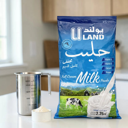 U Land Full Cream Milk Powder 2.25kg – Instant Milk Powder with Calcium, Protein, Vitamins A & D – Rich Creamy Taste for Daily Use - Damoo