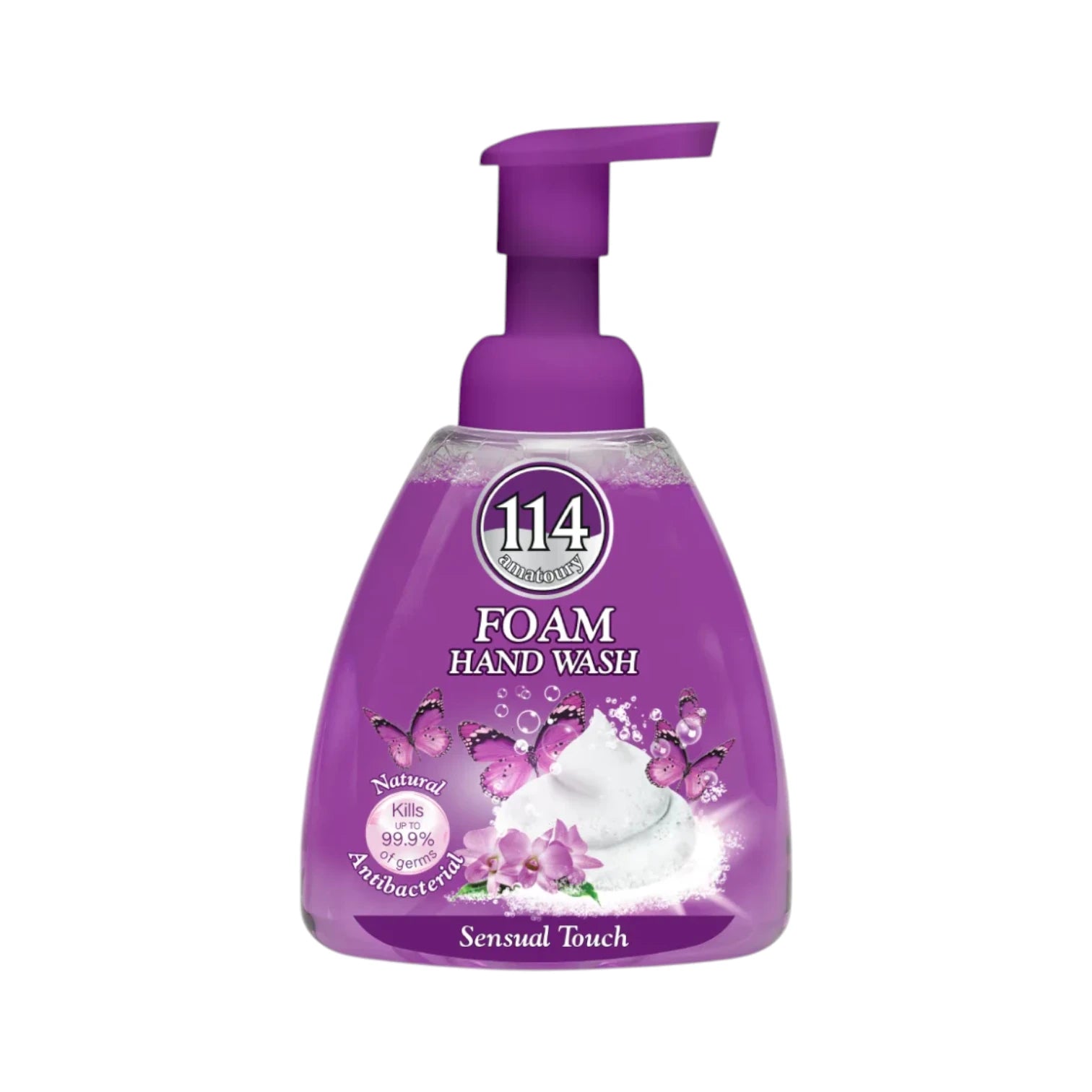 114 Amatoury Foam Hand Wash 400ml Multi-Scent Antibacterial Moisturizing Foaming Hand Soap (Sensual Touch, Ocean Wave, Aloe Vera Milk, Sensual Oud) - Damoo