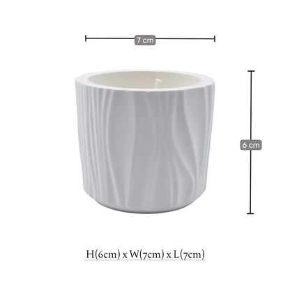 Luxury Scented Candle in Textured Ceramic Jar, Hand Poured Long Lasting Aromatherapy Candle for Home Décor & Relaxation - Multi Design (6H x 7L x 7W CM) - Damoo